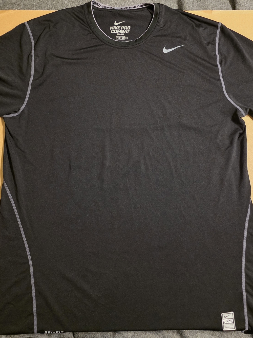Nike Men’s Short Sleeve Dri-FIT Training Tee in Black with Gray Accents